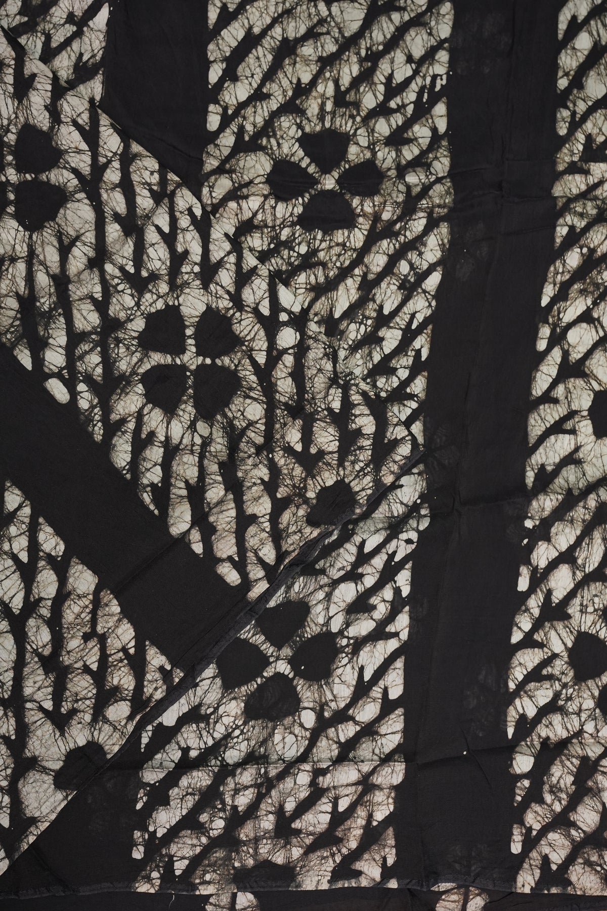 Pure Cotton Saree with Digital Block Prints – Black & White