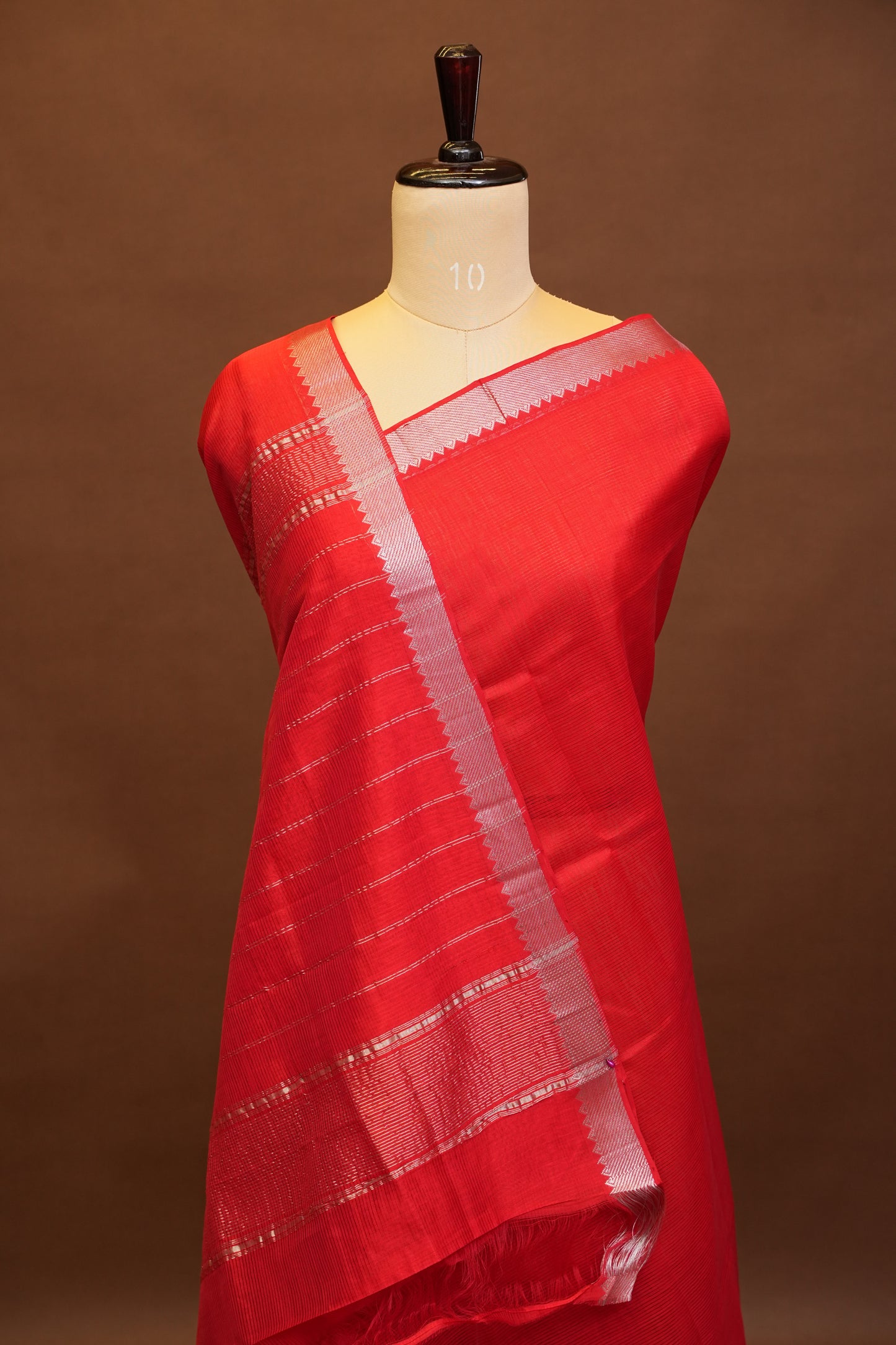 Mangalagiri Silk Cotton Saree - Red