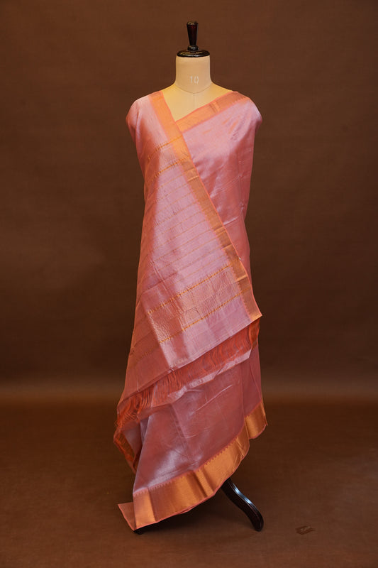 Mangalagiri Silk Cotton Saree - Peach