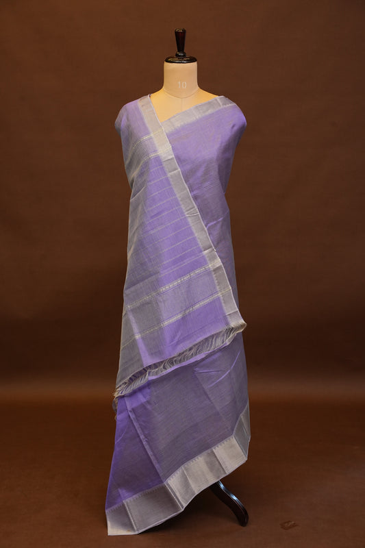 Mangalagiri Silk Cotton Saree - Lavender
