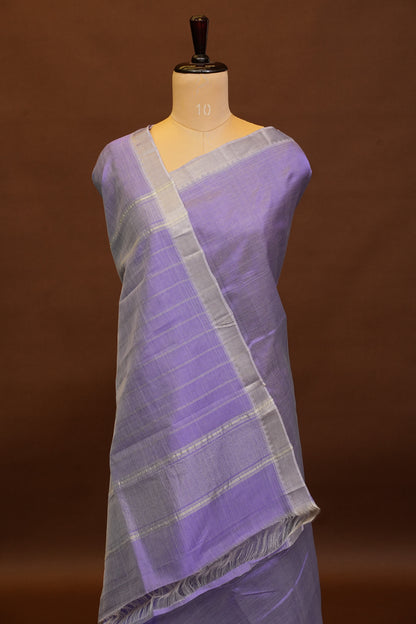 Mangalagiri Silk Cotton Saree - Lavender
