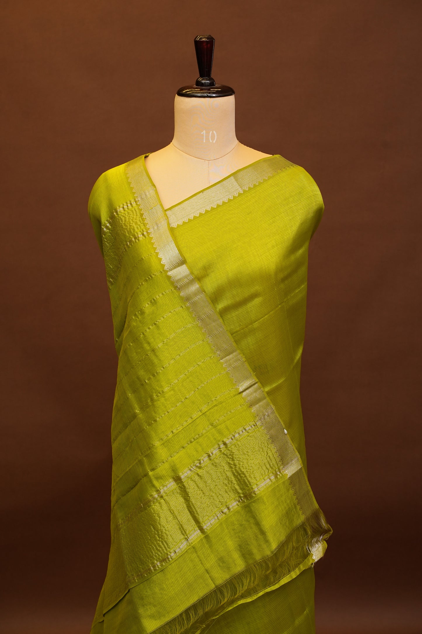 Mangalagiri Silk Cotton Saree - Parrot Green
