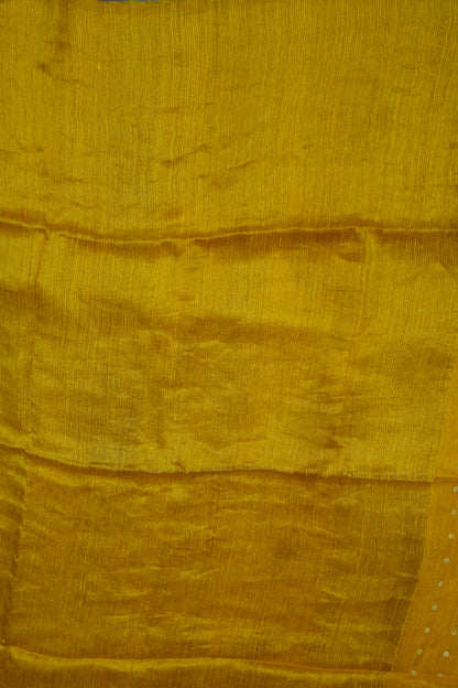 Yellow Pure Muslin by Matka Resham Pure Silk Saree | Silk Mark Certified