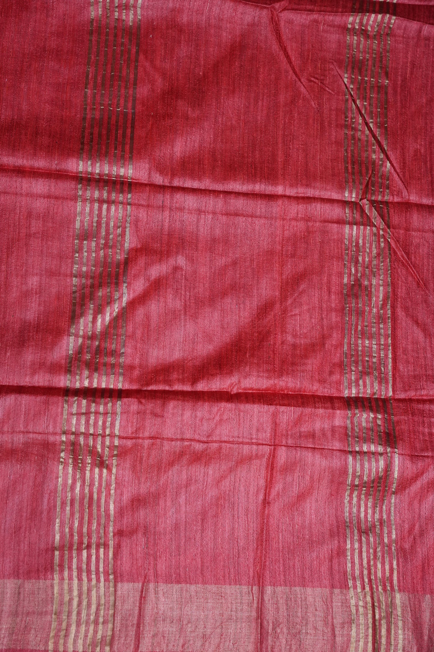 Silk Mark Certified Pure Tussar Silk Saree – Midnight Blue with Paisley Floral Motifs and Ruby Red Pallu
