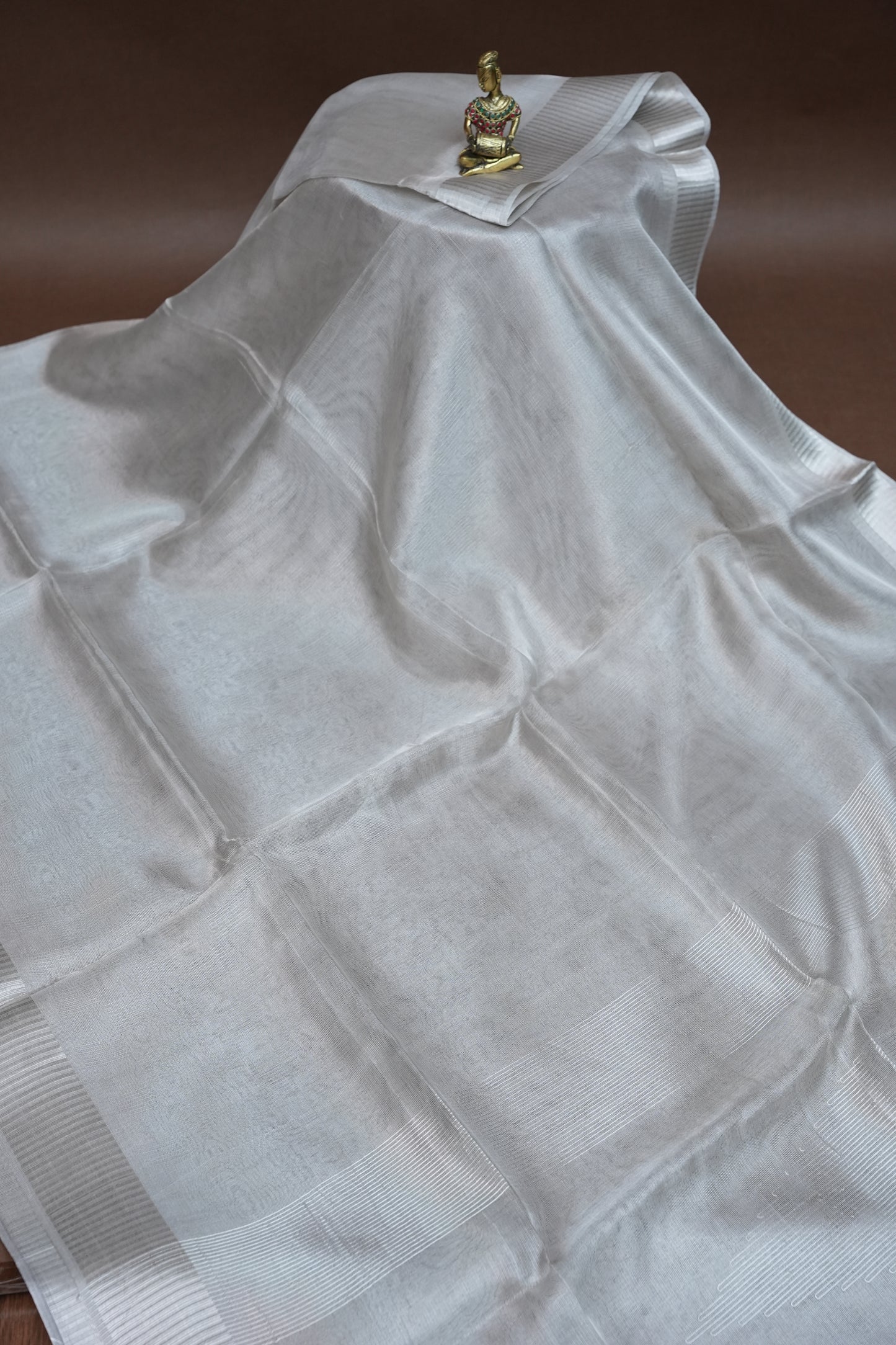 Premium Tissue Silk Saree – Timeless Silver Elegance