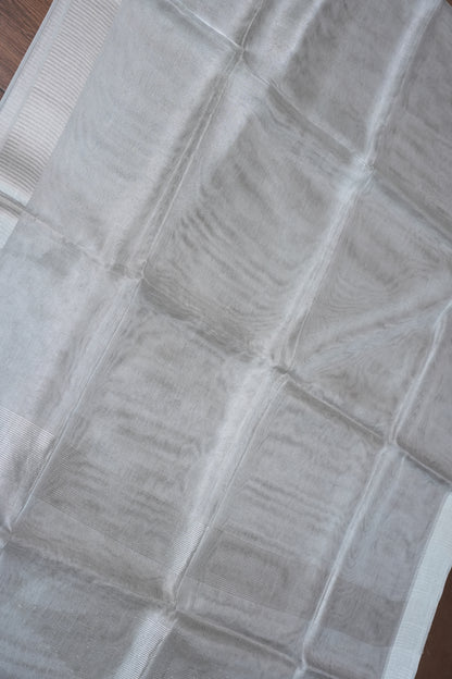 Premium Tissue Silk Saree – Timeless Silver Elegance