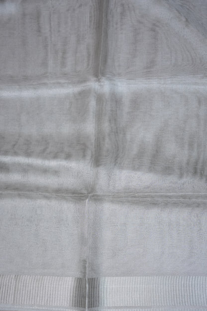 Premium Tissue Silk Saree – Timeless Silver Elegance