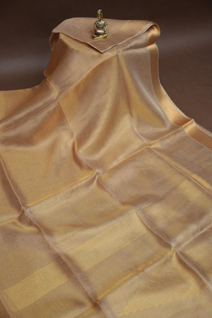 Premium Tissue Silk Saree – Elegant Champagne Gold Grace