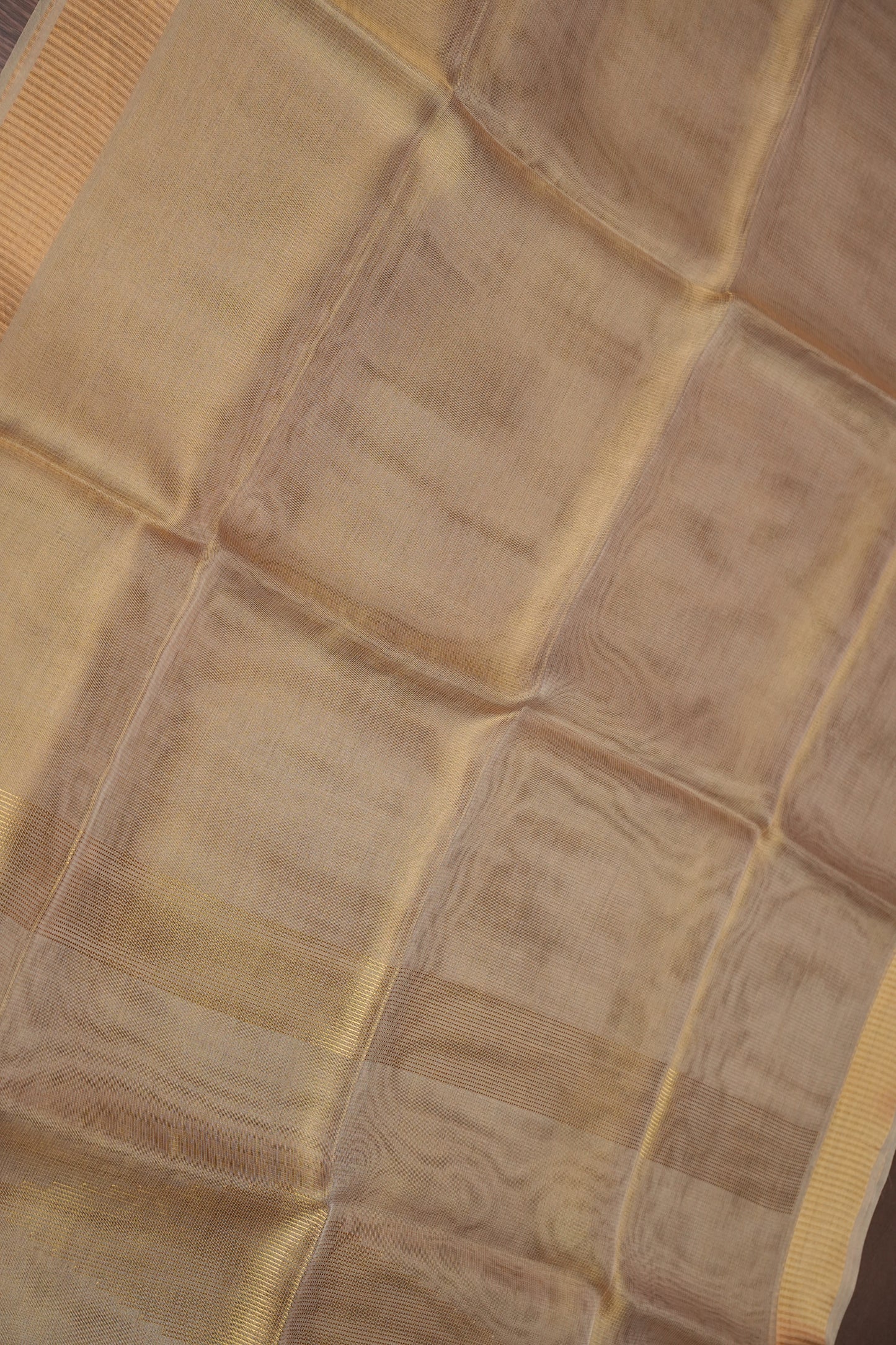 Premium Tissue Silk Saree – Elegant Champagne Gold Grace