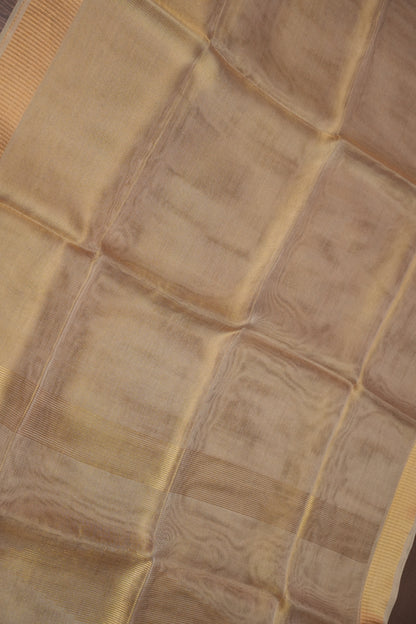Premium Tissue Silk Saree – Elegant Champagne Gold Grace