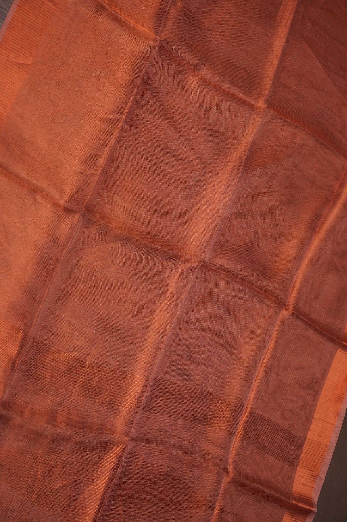 Premium Tissue Silk Saree – Copper Rust Elegance