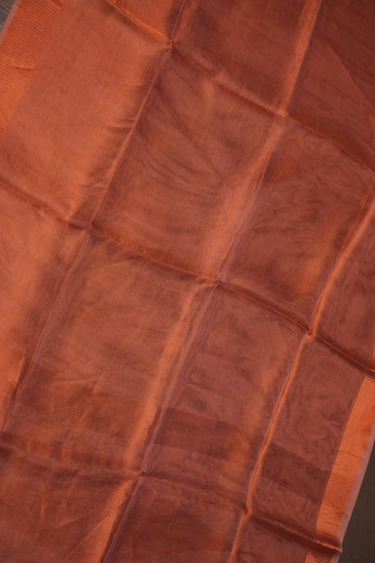 Premium Tissue Silk Saree – Copper Rust Elegance