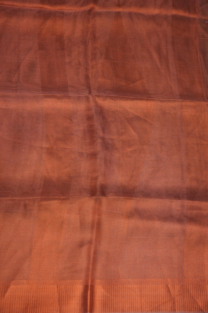 Premium Tissue Silk Saree – Copper Rust Elegance