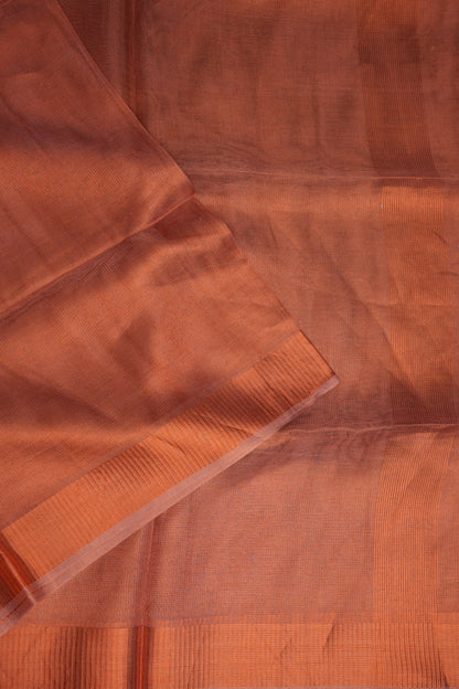 Premium Tissue Silk Saree – Copper Rust Elegance