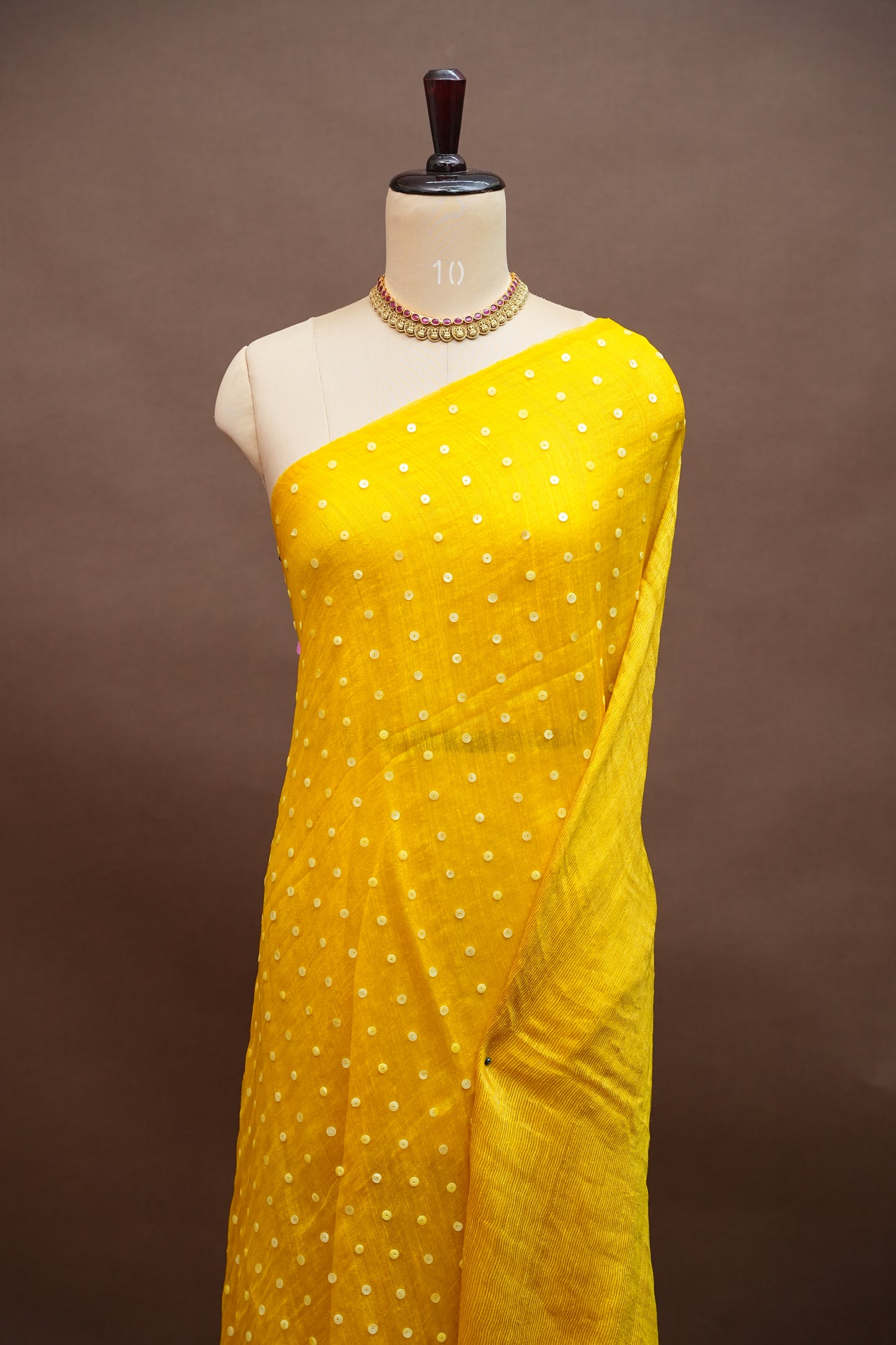 Yellow Pure Muslin by Matka Resham Pure Silk Saree | Silk Mark Certified