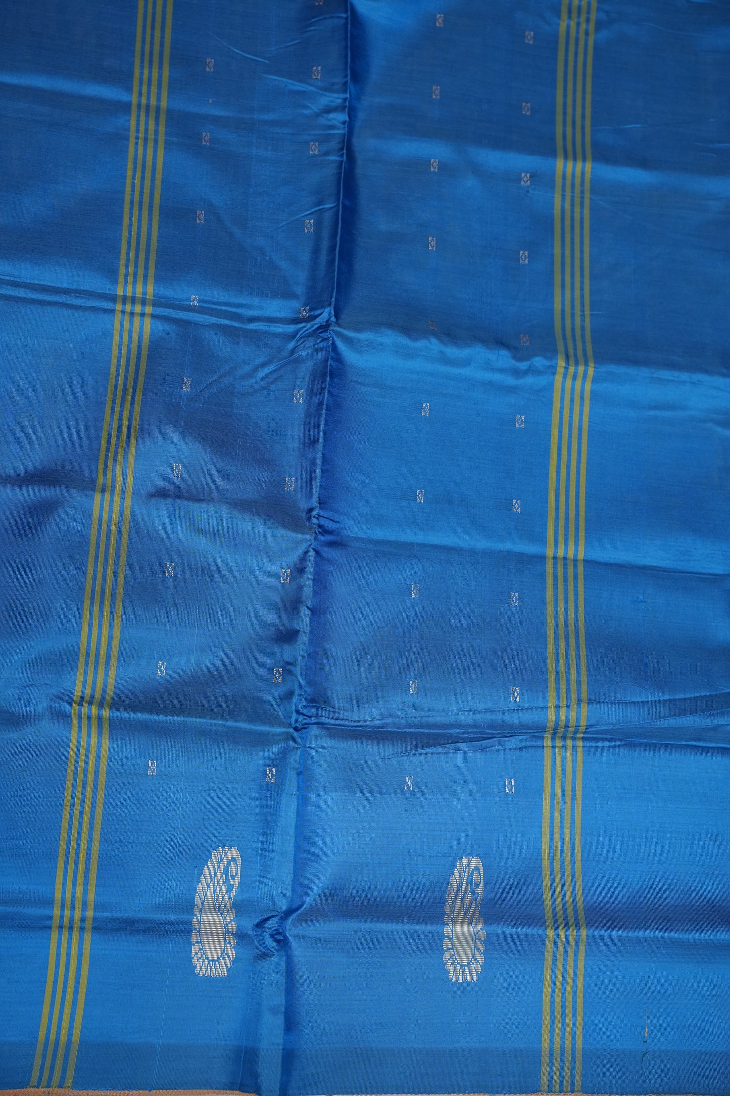 Vegan Silk Saree – Brown and Blue
