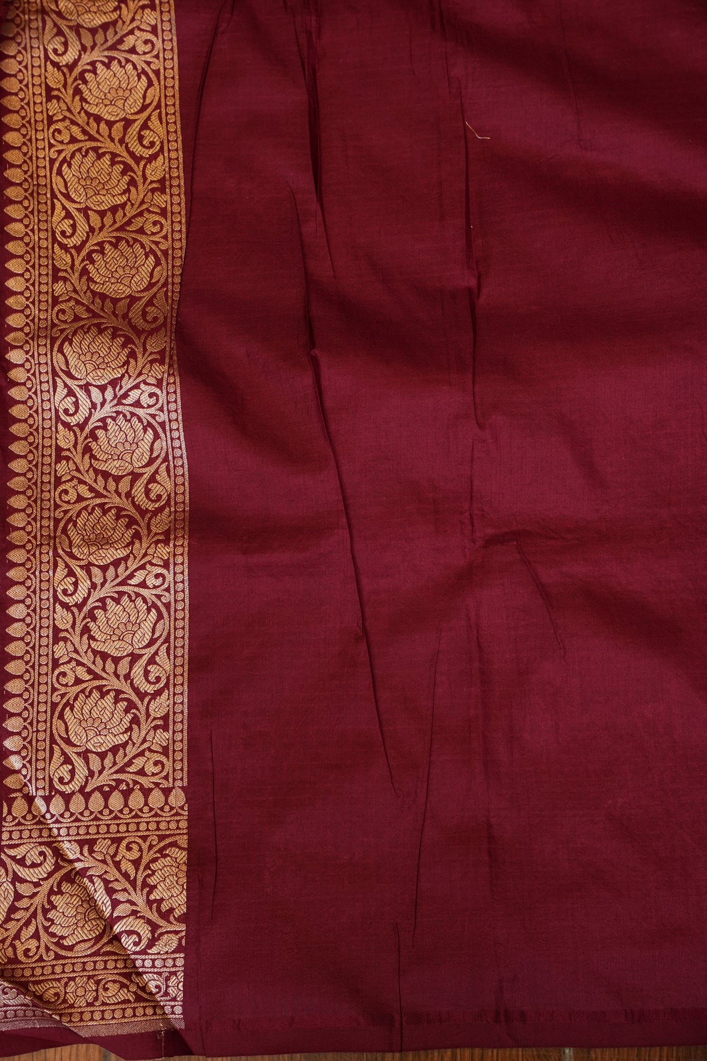 Pure Handloom Silk Katan Banaras Saree-Maroon|Silk Mark Certified