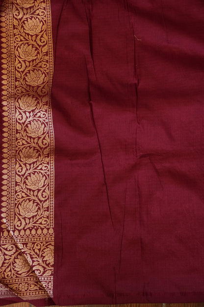 Pure Handloom Silk Katan Banaras Saree-Maroon|Silk Mark Certified