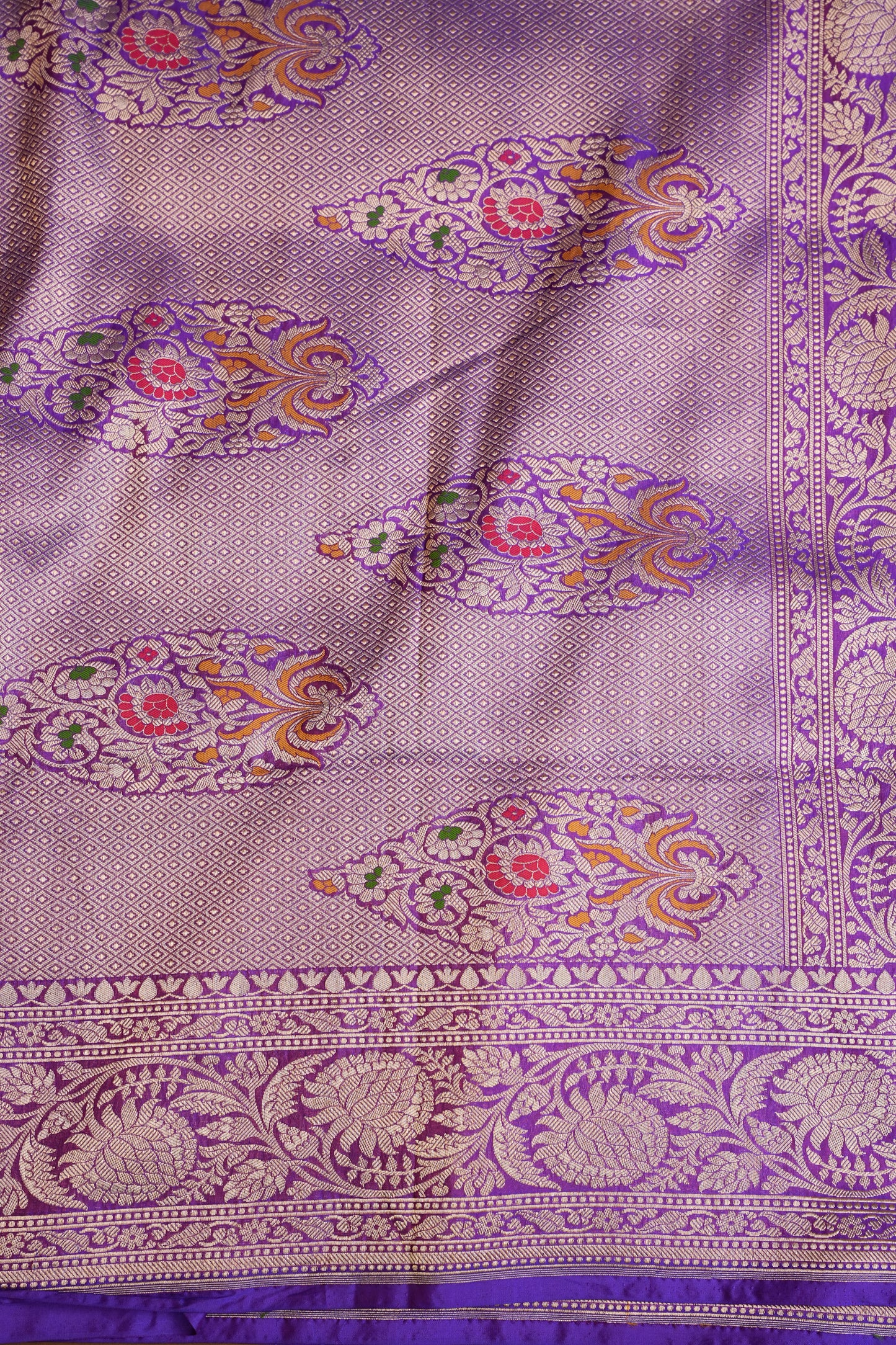 Rangkat Pure Silk Katan Banaras Sarees-Purple|Silk Mark Certified