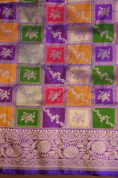 Rangkat Pure Silk Katan Banaras Sarees-Purple|Silk Mark Certified