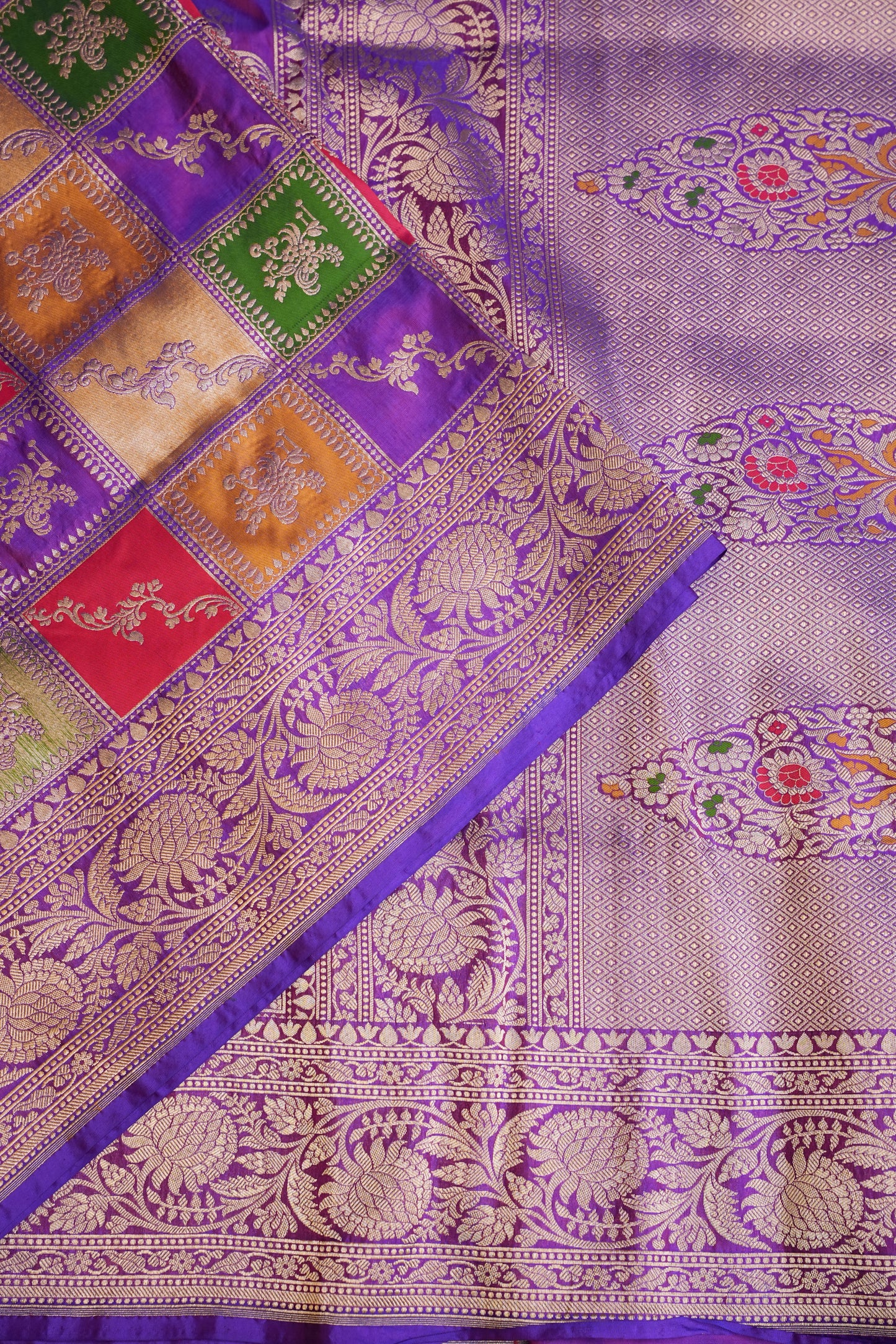 Rangkat Pure Silk Katan Banaras Sarees-Purple|Silk Mark Certified