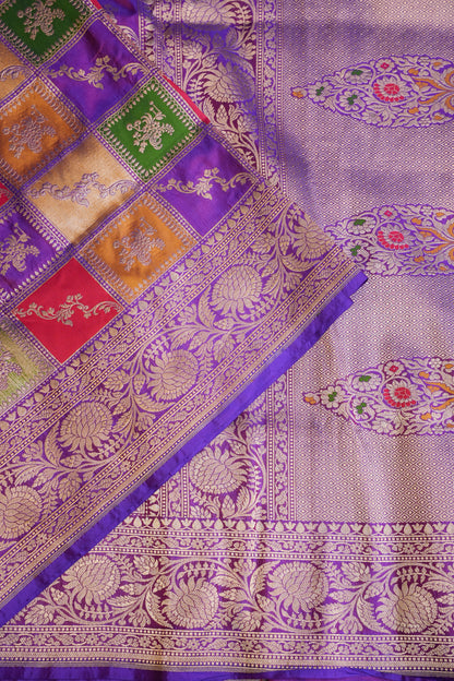 Rangkat Pure Silk Katan Banaras Sarees-Purple|Silk Mark Certified