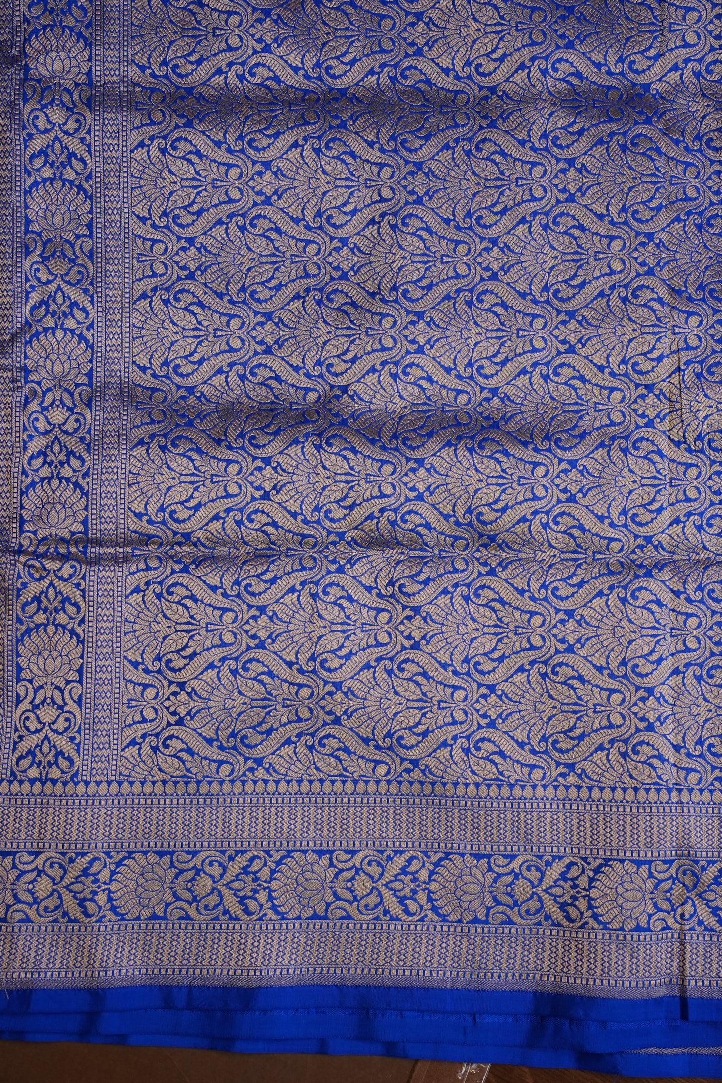 Pure Handloom Silk Katan Banaras Saree-Ink Blue|Silk Mark Certified