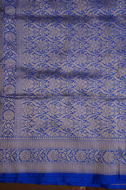 Pure Handloom Silk Katan Banaras Saree-Ink Blue|Silk Mark Certified