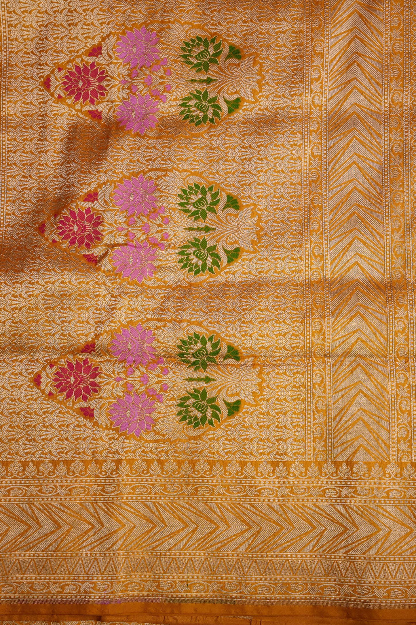 Rangkat Pure Silk Katan Banaras Saree-Yellow|Silk Mark Certified