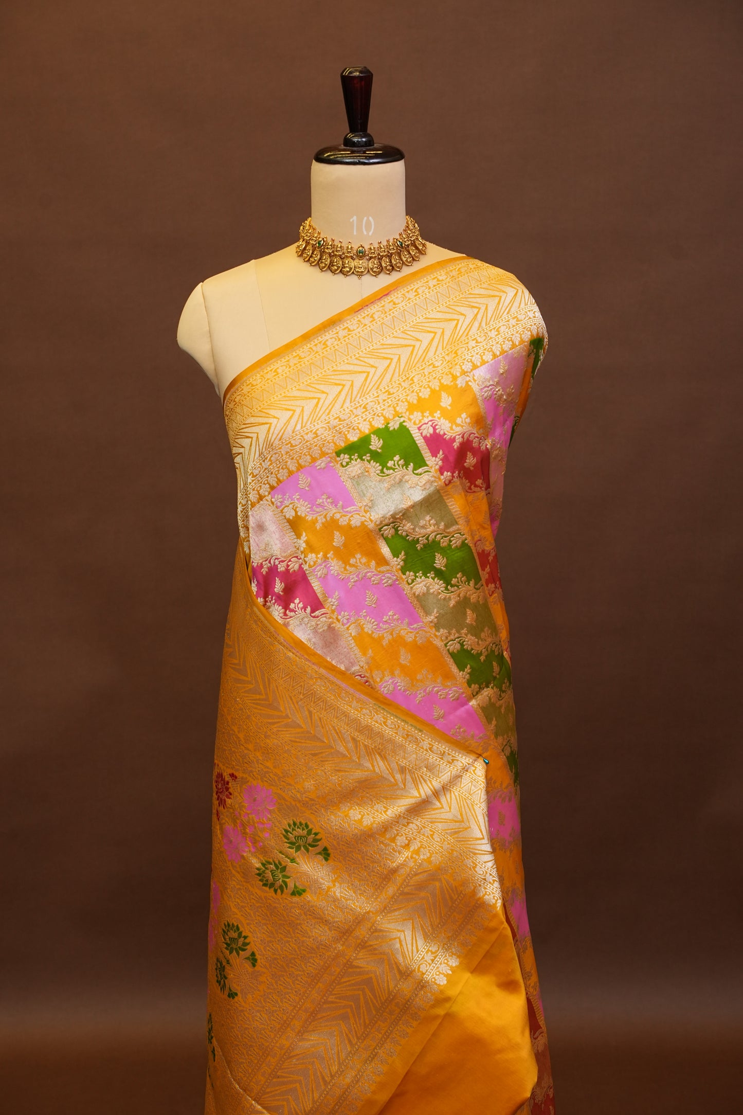 Rangkat Pure Silk Katan Banaras Saree-Yellow|Silk Mark Certified