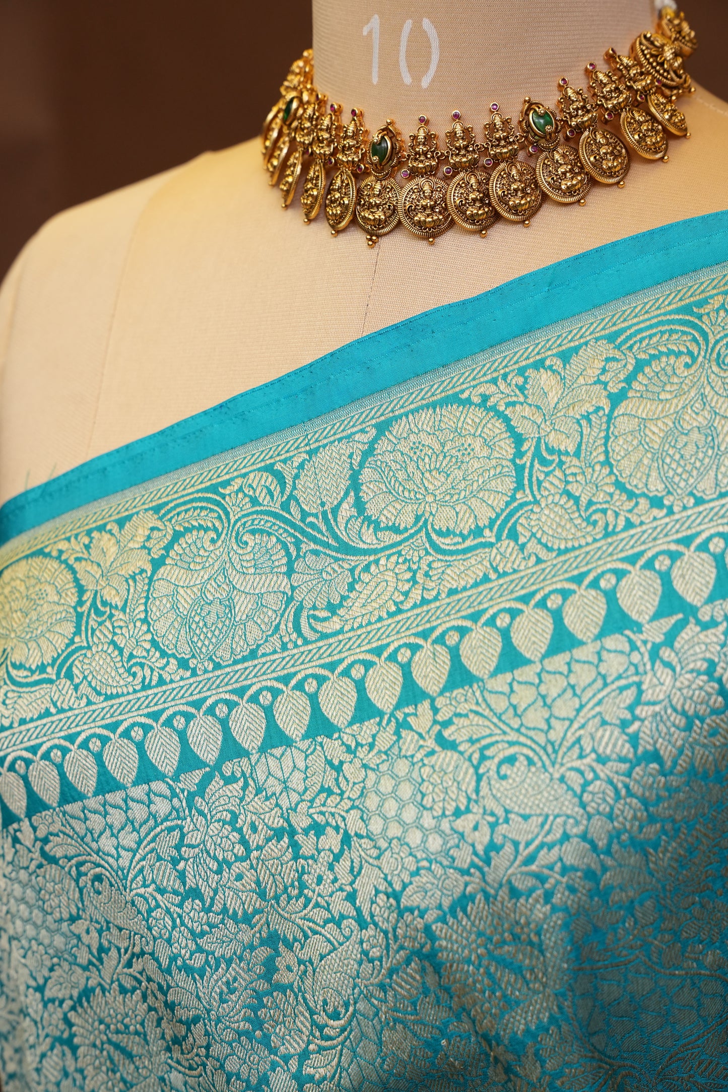 Pure Handloom Silk Katan Banaras Saree-Blue|Silk Mark Certified