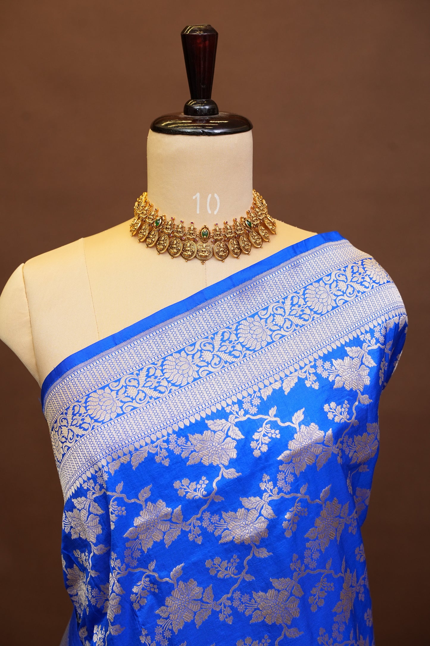 Pure Handloom Silk Katan Banaras Saree-Ink Blue|Silk Mark Certified