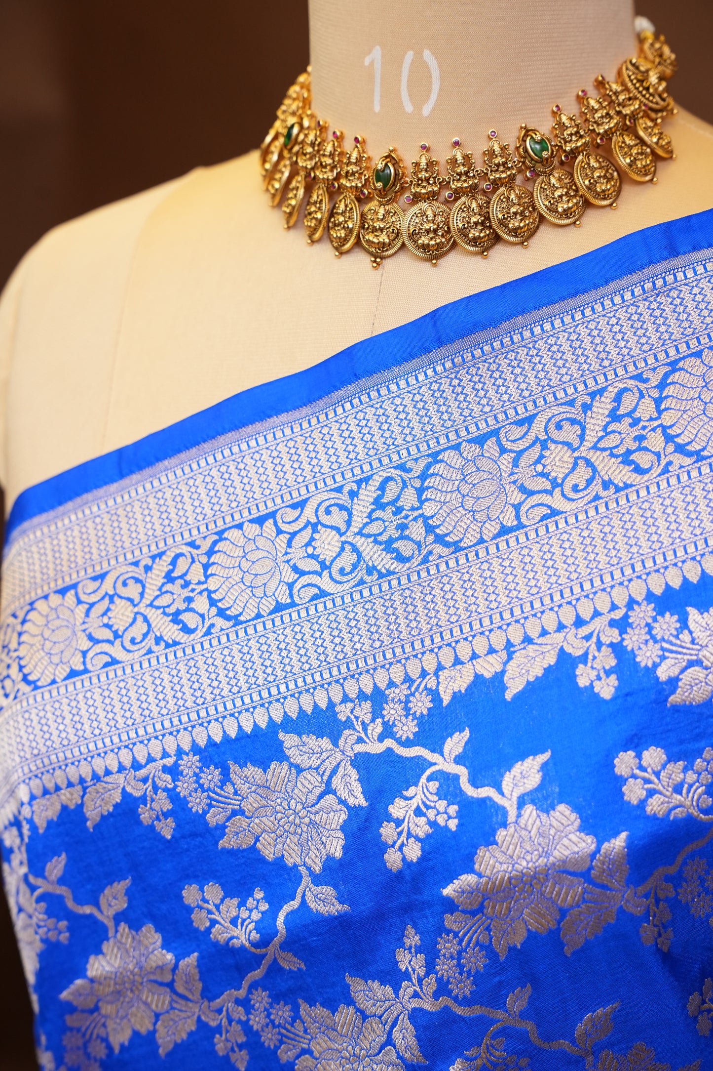 Pure Handloom Silk Katan Banaras Saree-Ink Blue|Silk Mark Certified