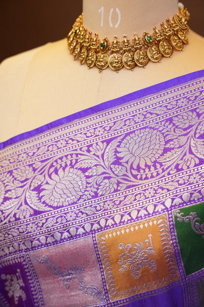 Rangkat Pure Silk Katan Banaras Sarees-Purple|Silk Mark Certified