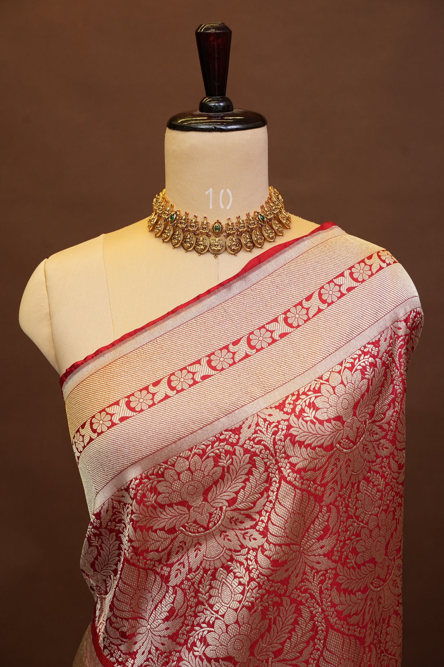 Pure Handloom Silk Katan Banaras Saree-Red|Silk Mark Certified