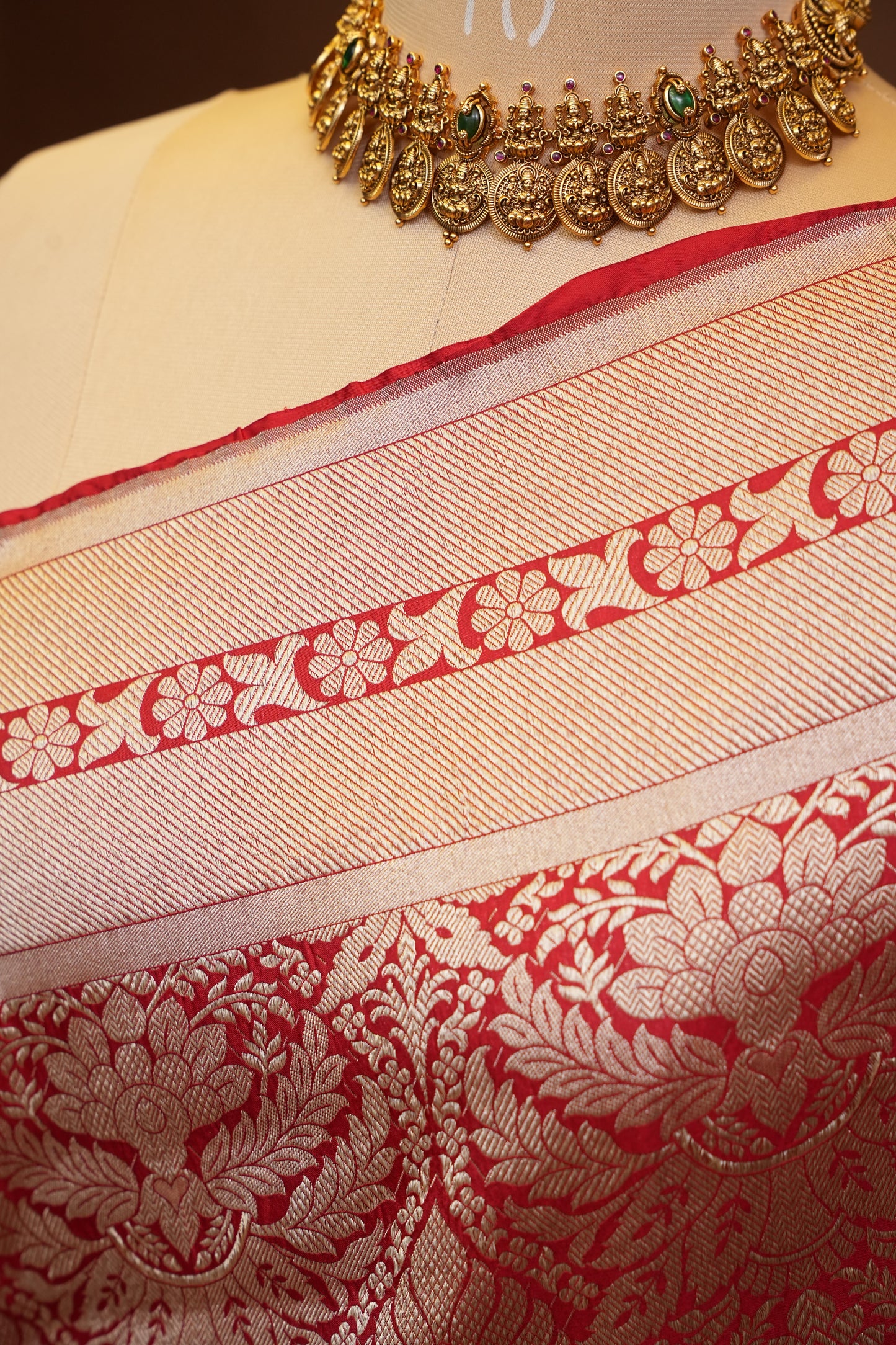 Pure Handloom Silk Katan Banaras Saree-Red|Silk Mark Certified