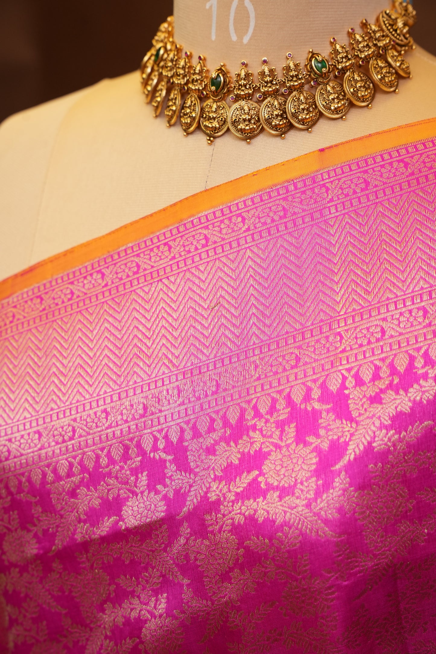 Pure Handloom Silk Katan Banaras Saree-Hot Pink|Silk Mark Certified