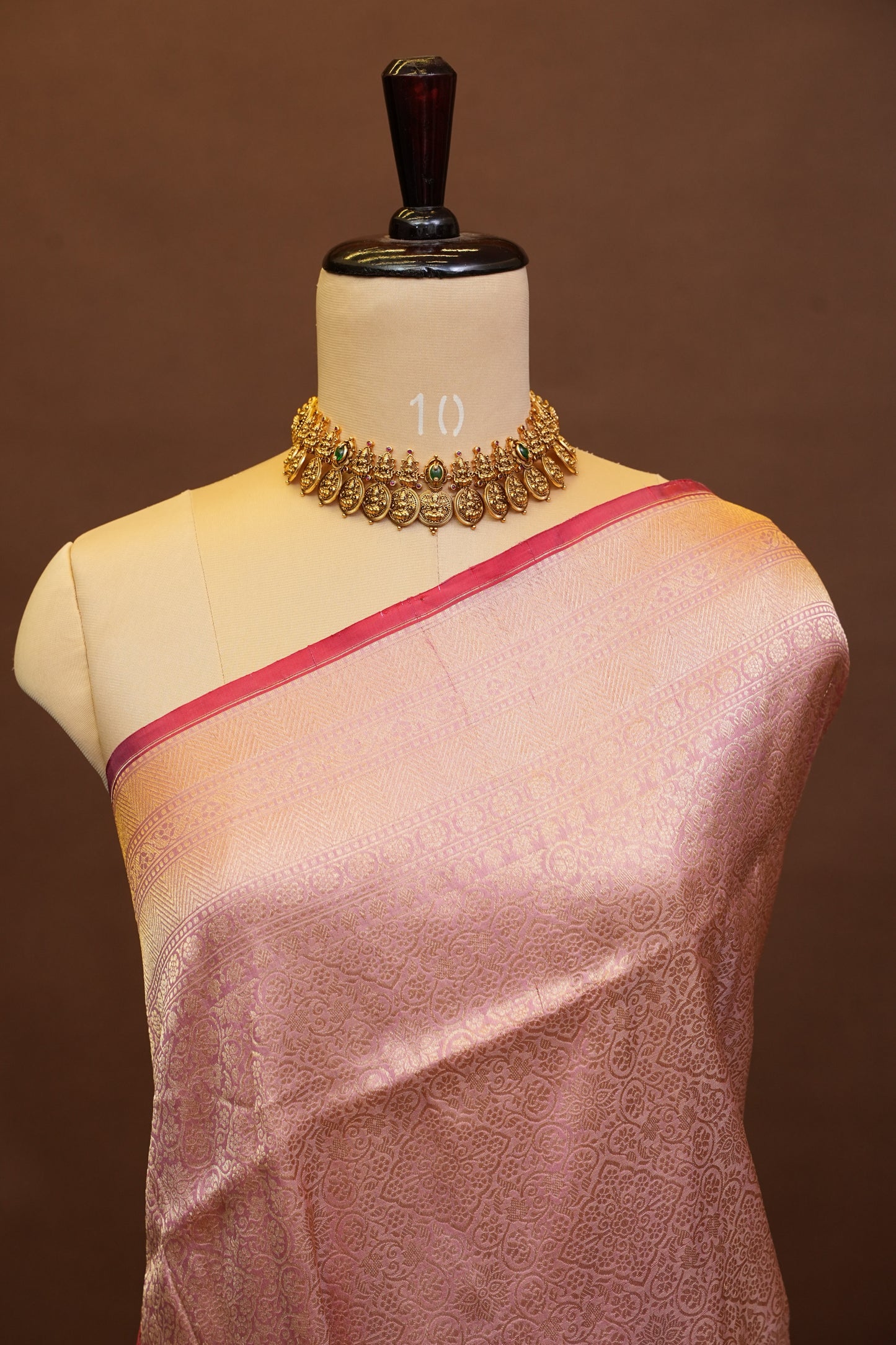 Pure Handloom Silk Katan Banaras Saree-Pinkish Peach|Silk Mark Certified
