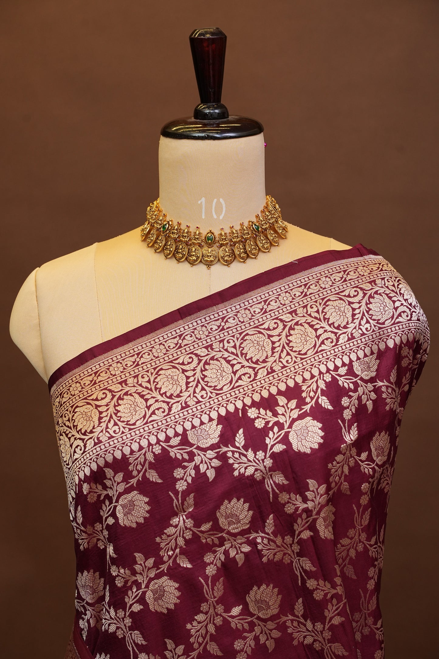 Pure Handloom Silk Katan Banaras Saree-Maroon|Silk Mark Certified