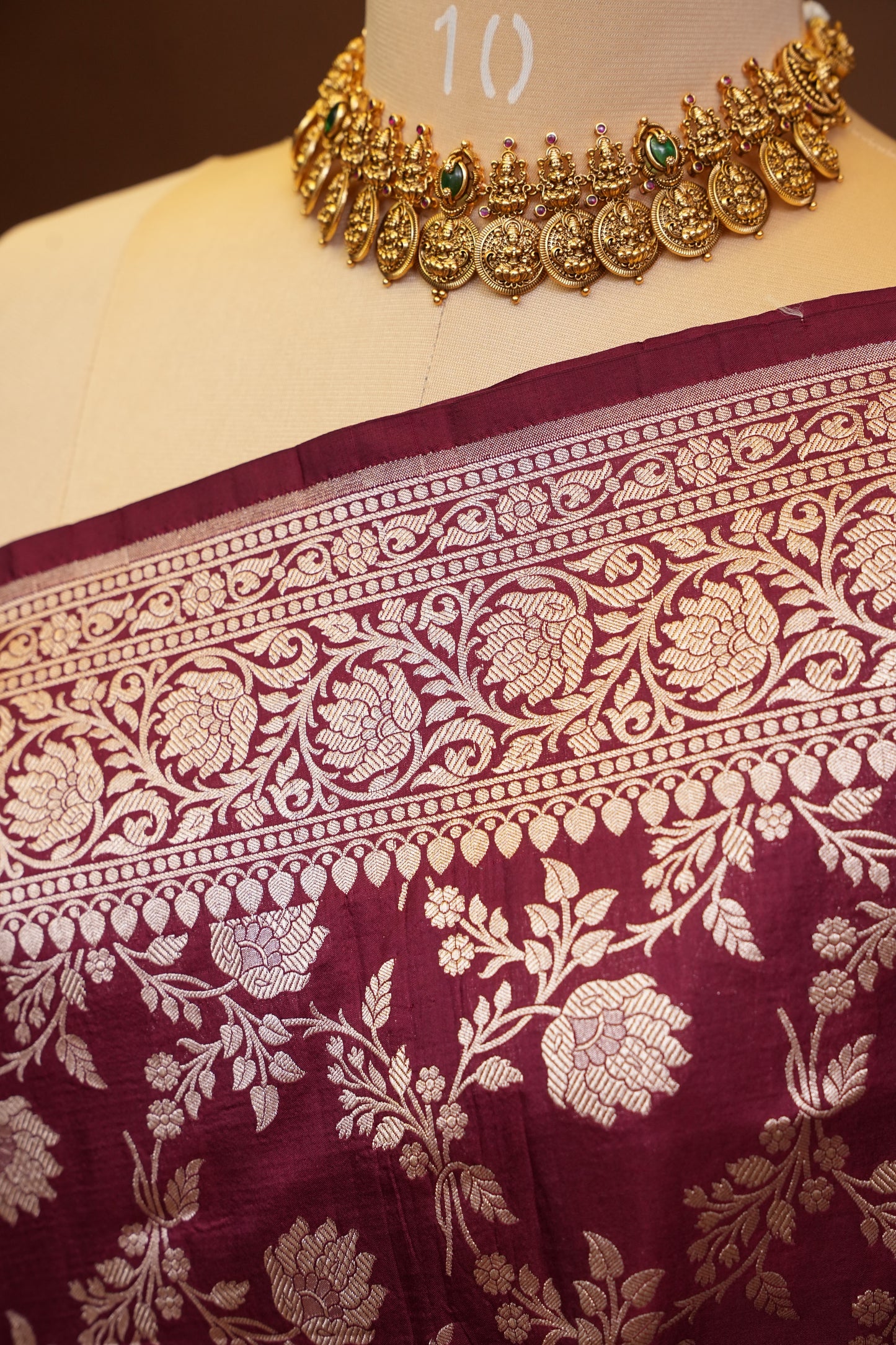 Pure Handloom Silk Katan Banaras Saree-Maroon|Silk Mark Certified