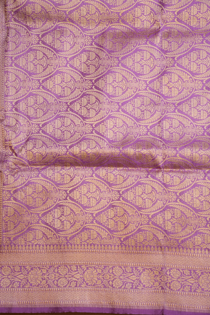 Pure Handloom Silk Katan Banaras Saree-Lavender|Silk Mark Certified
