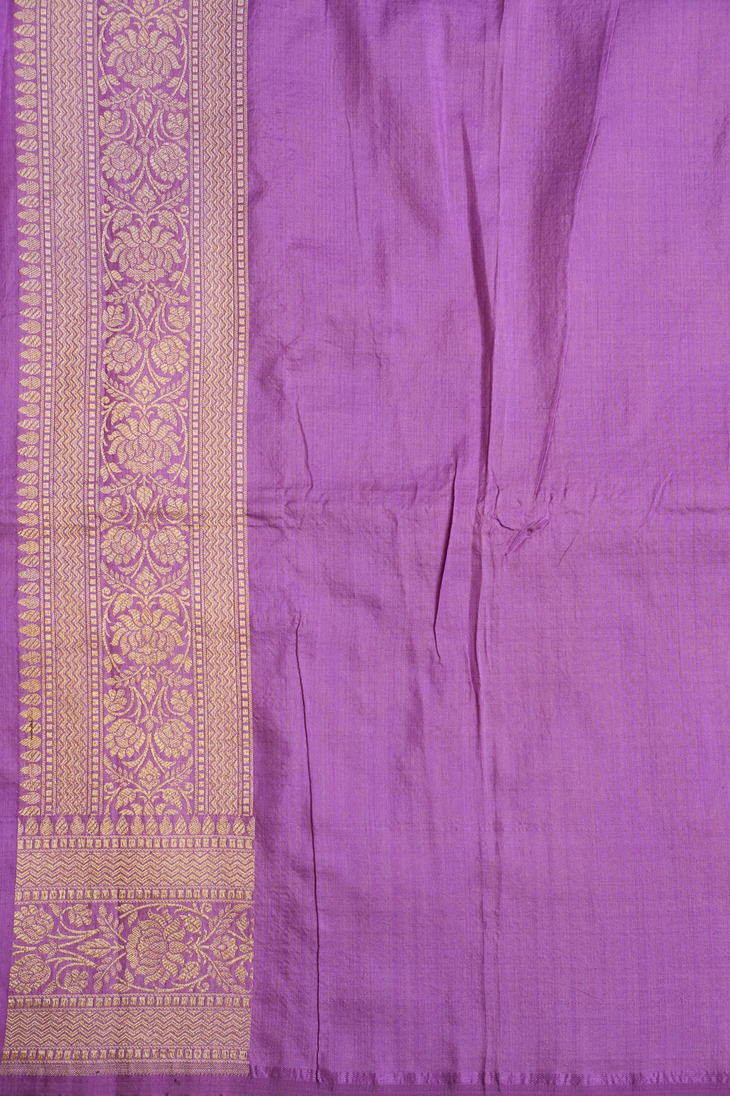 Pure Handloom Silk Katan Banaras Saree-Lavender|Silk Mark Certified