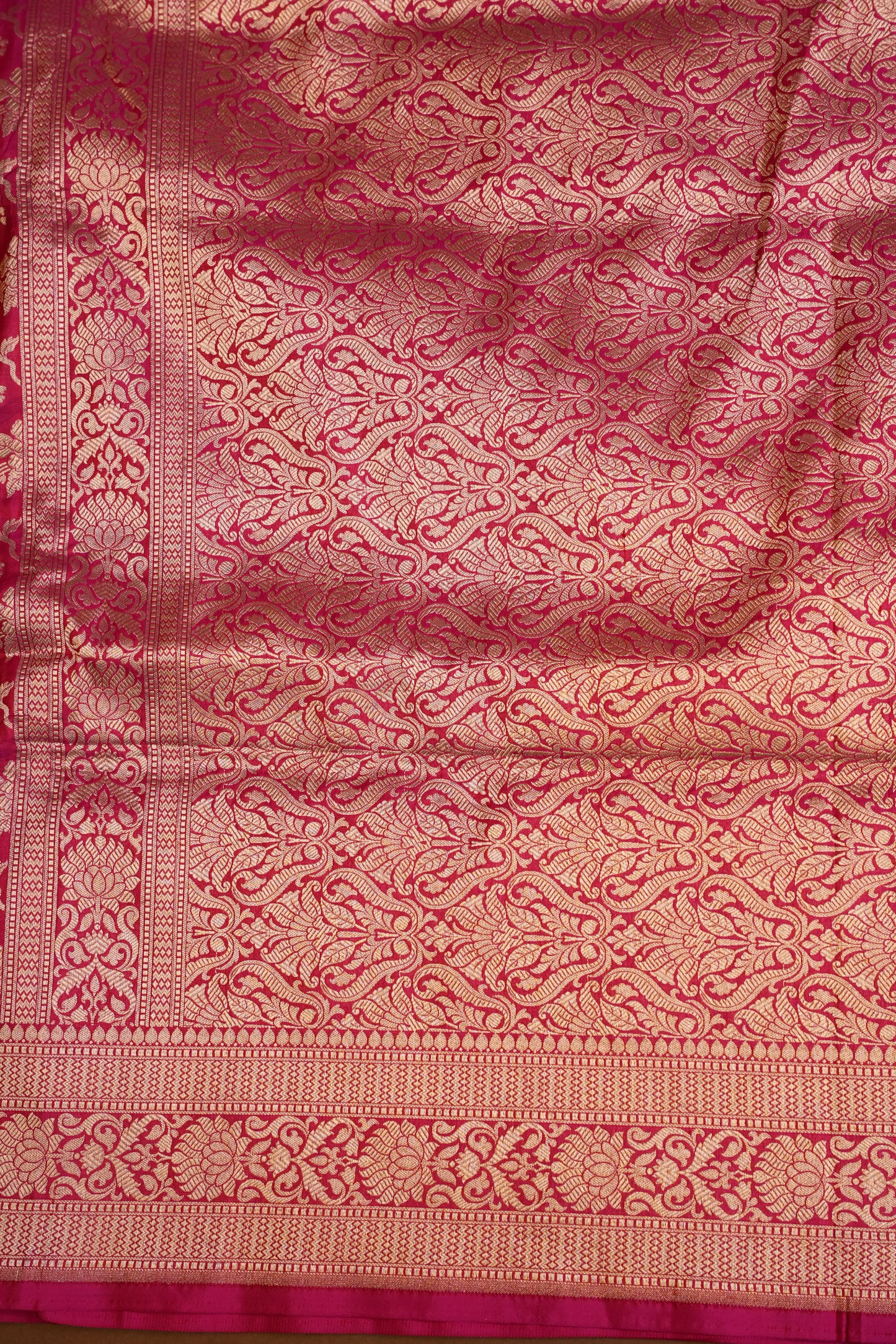 Pure Handloom Silk Katan Banaras Saree Pink|Silk Mark Certified