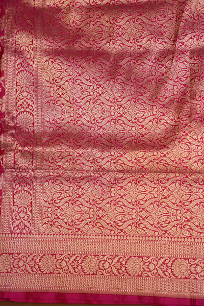Pure Handloom Silk Katan Banaras Saree Pink|Silk Mark Certified