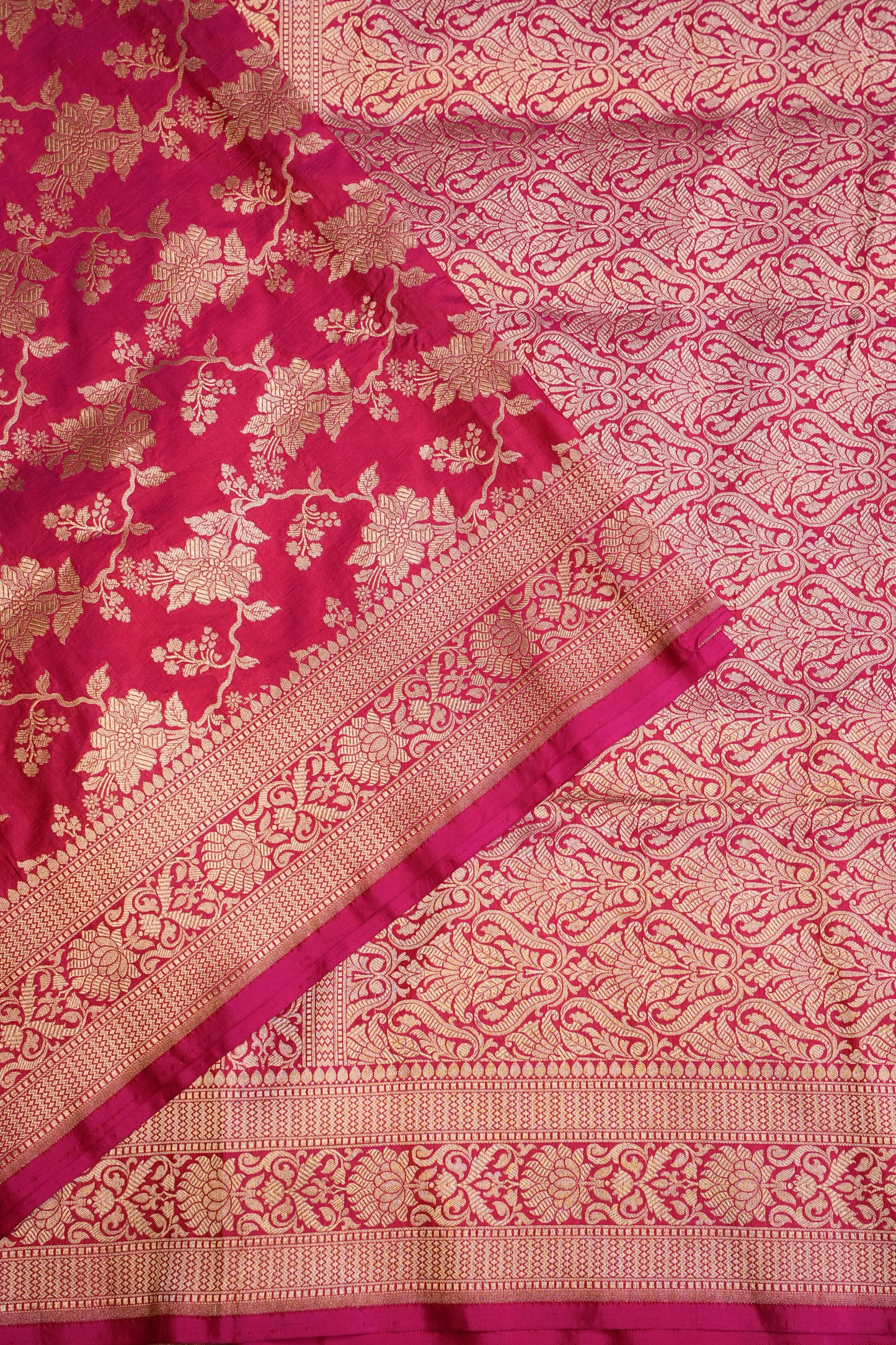 Pure Handloom Silk Katan Banaras Saree Pink|Silk Mark Certified