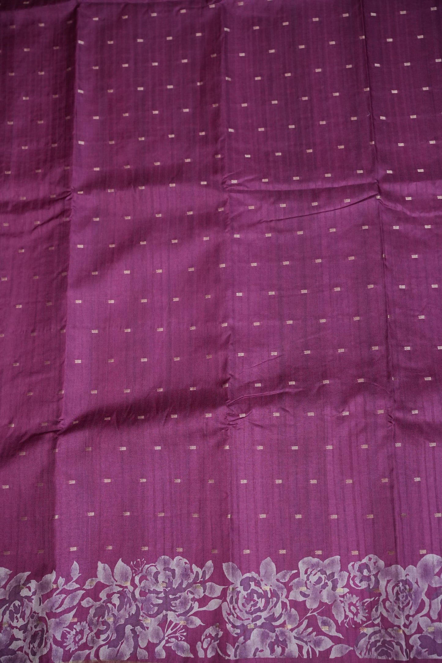 Semi Raw Silk Floral Print Saree – Orchid Purple
