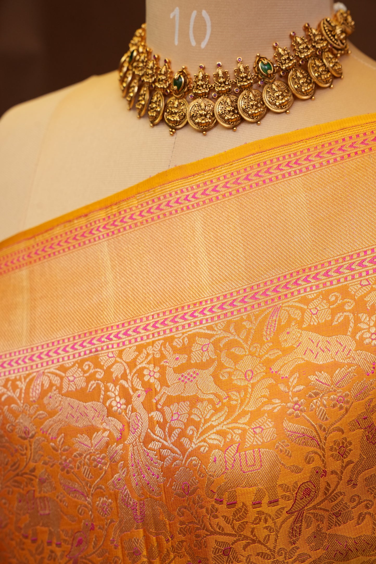 Pure Handloom Silk Katan Banaras Saree-Mustard Yellow|Silk Mark Certified