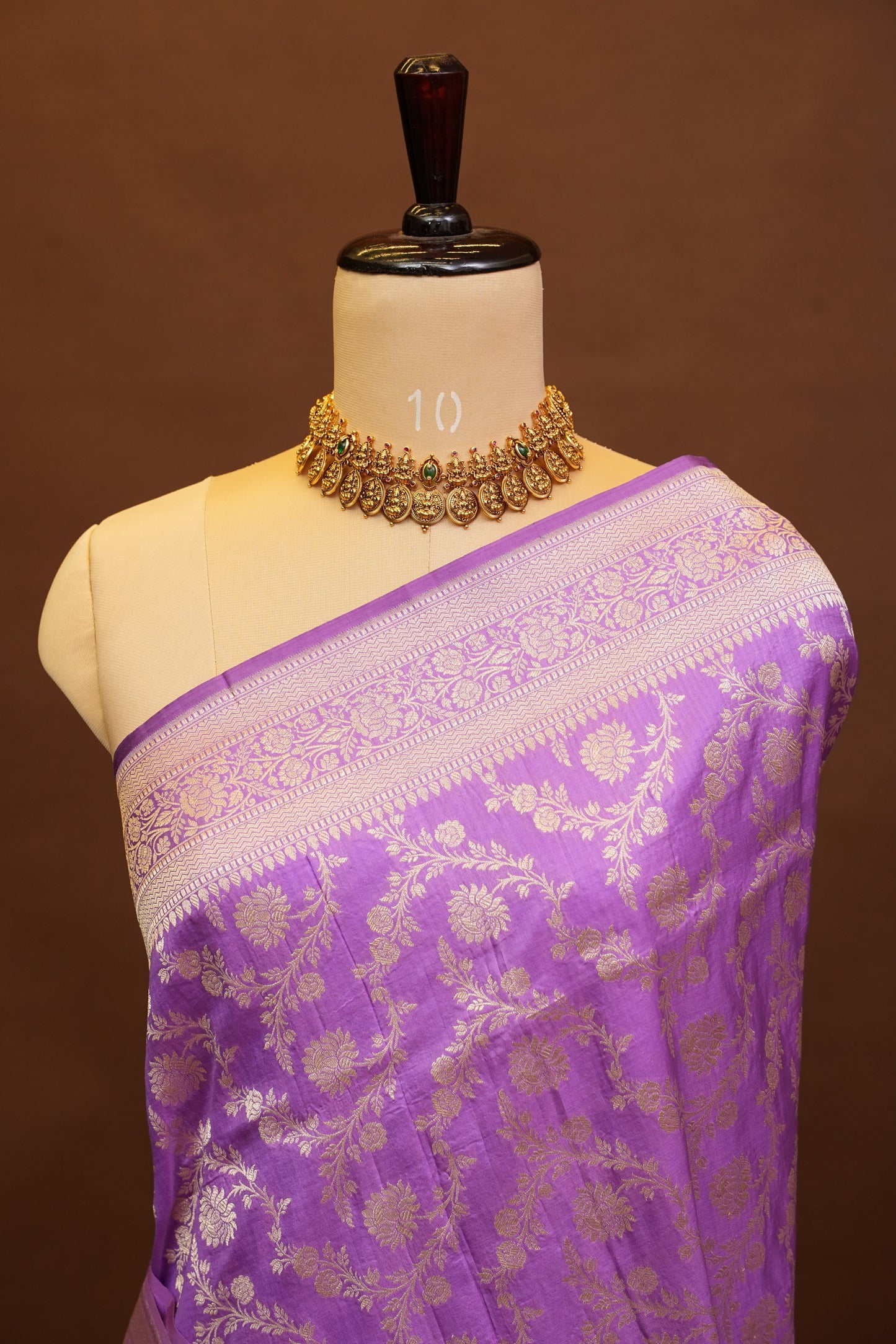 Pure Handloom Silk Katan Banaras Saree-Lavender|Silk Mark Certified