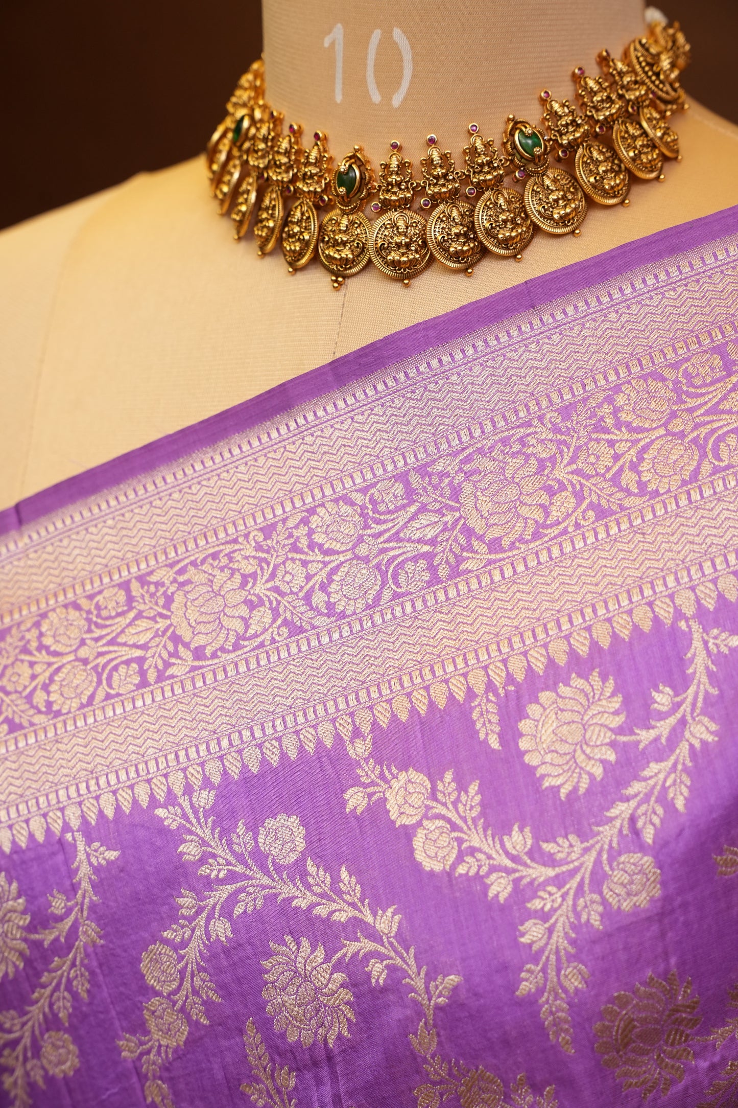 Pure Handloom Silk Katan Banaras Saree-Lavender|Silk Mark Certified