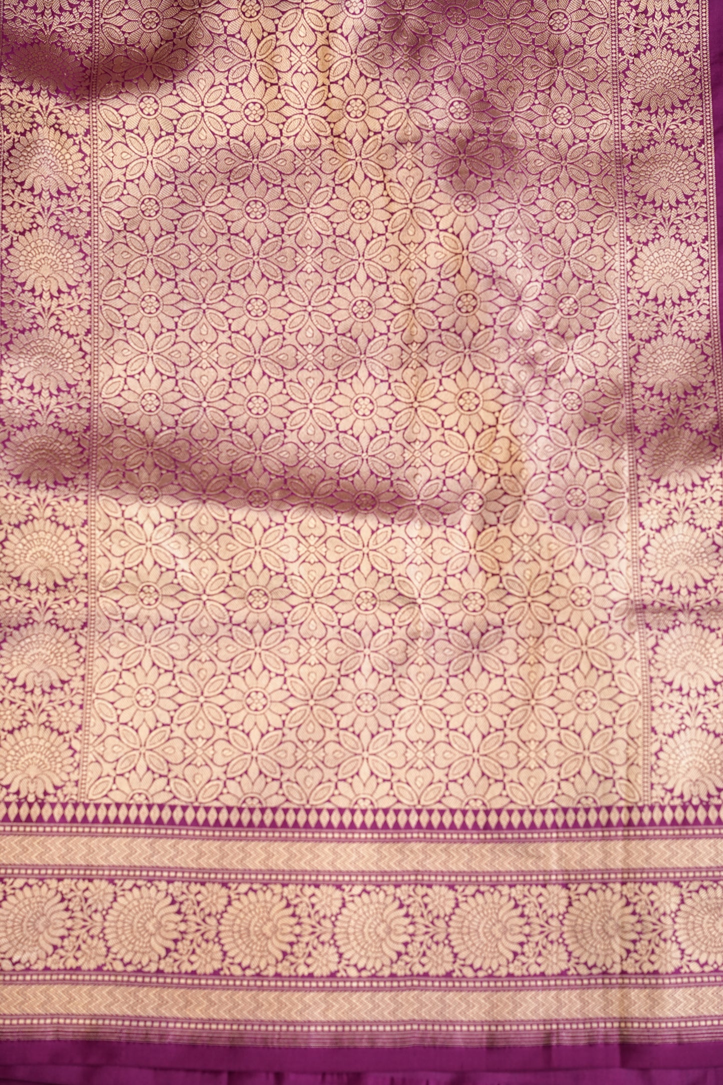 Pure Handloom Silk Katan Banaras Saree-Magenta|Silk Mark Certified